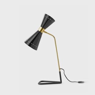 Megafono tafellamp, zwart, hoogte 62 cm, metaal Stilnovo - Woonkamer - Designer - Met lampenkap