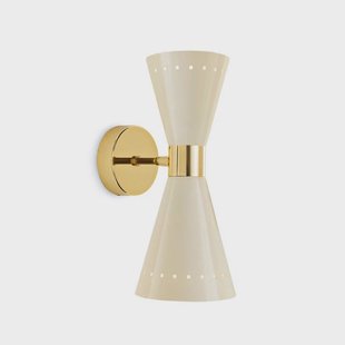 Megafono wandlamp, ivoorkleurig, 14 cm, 2-lamps Stilnovo - Woonkamer - Designer - Metaal - Meerdere lampen