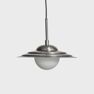 Coin hanglamp zilver wit glas ijzer E27 House Doctor - Woonkamer - Modern - 1 lamp
