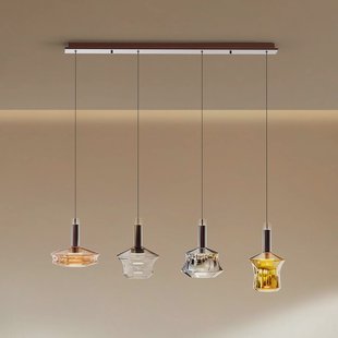 Schuller Valencia LED hanglamp Scarlett, kleurrijk, lengte 108 cm, glas, 4-lamps.