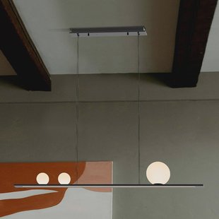 Schuller Valencia LED hanglamp Mila, zwart, lengte 120 cm, metaal