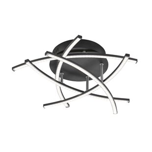 Fischer & Honsel Plafondlamp Cross Zwart ⌀50cm Led 5x4,5w