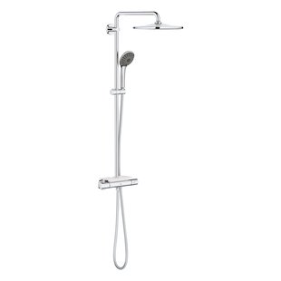 Grohe Regendouche Vitalio Joy System - Met Thermostatische Kraan - Grijs - Rond - Met Handdouche - 15cm Hartafstand - 3-straals - Waterbesparend