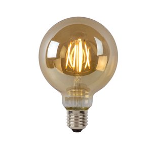Lucide Ledfilamentlamp Globe G95 - Amber - D9,5cm - Dimbaar - Warm Wit - E27 - 5w