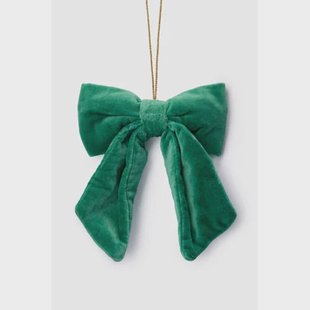 Sissy-Boy Groene velvet strik kersthanger (17 cm x 13 cm)