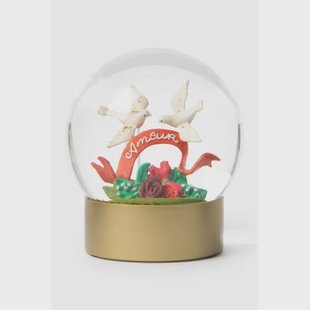 Sissy-Boy Glazen sneeuwbol met kerst duifjes (10 cm) (ø10 cm)