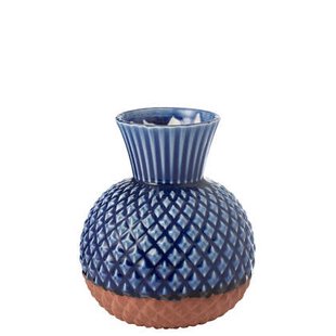 J-Line vaas Leo Rond - porselein - blauw|terracotta - large