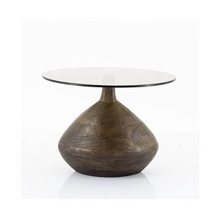 FurniLux Side table Bond - brown - 50x50x11 cm | 41x41x27