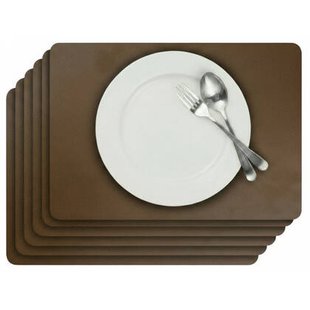 Cosy & Trendy Placemats Leather Look Lead Gray 43 x 30 cm - 6 Stuks