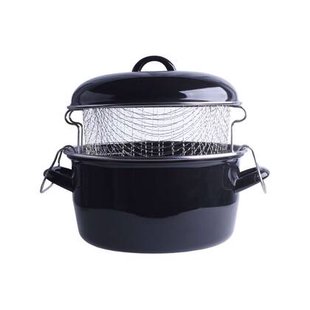 Emaille Frituurpan Met Mand ø 24 cm