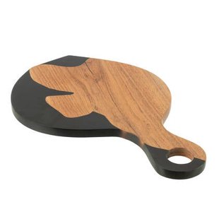 J-Line snijplank Modern - hout|epoxyhars - naturel|zwart