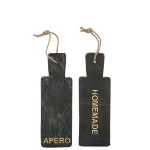 J-Line kaasplank - zwart|goud - assortiment van 2