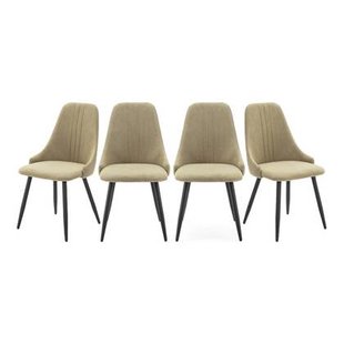 Calicosy - MANI Set van 4 stoelen in stof - H91 cm - Groen