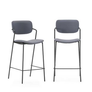 Calicosy - Set 2 barkrukken MAIKA - H66 cm - Donkergrijs