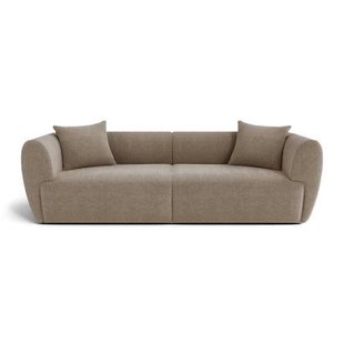 4-zits taupe fluwelen bank met structuur