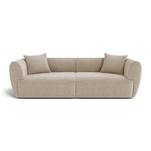 4-zitsbank in beige structuurfluweel