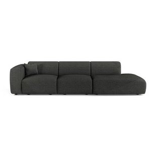 Sofa links 5-zits bouclette donker antraciet 310cm