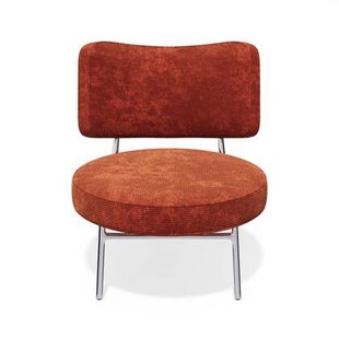 Retro oranje ribfluwelen fauteuil