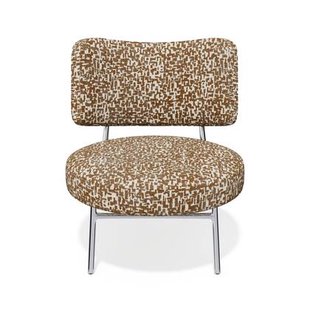 Fauteuil in structuurstof met bruin patroon