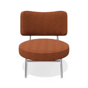 Lounge fauteuil in terracotta terracotta stof