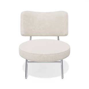 Ecru ribfluwelen fauteuil