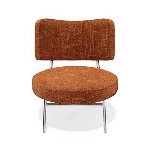 Woonkamerfauteuil in terracotta fluweelweefsel