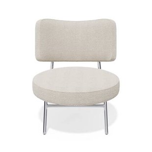 Lounge fauteuil in crème bouclette stof