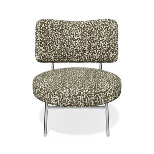 Woonkamer fauteuil in structuurstof met kaki patroon