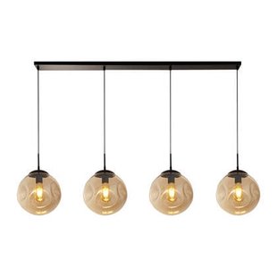 Searchlight Punch Hanglamp 4-lichts - Zwart / Champagne
