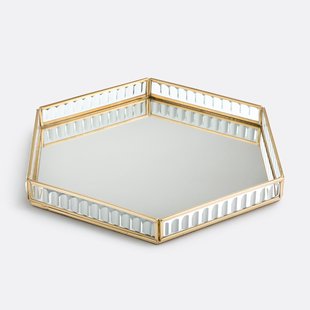 Mandje in messing en glas L30 cm, Uyova