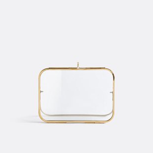 Staand fotokader in messing en glas, H18 cm, Uyova