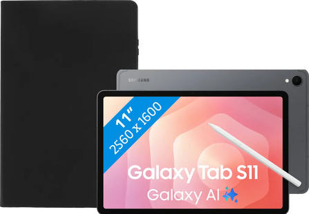 Samsung Galaxy Tab S11 11 inch 256GB Wifi Grijs + Book Case Zwart