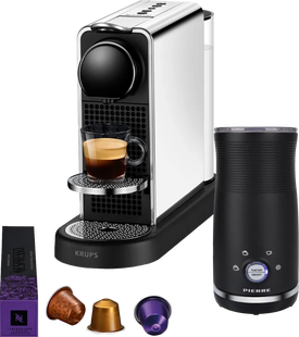 Krups Nespresso CitiZ Platinum XN610D RVS + Pierre Melkopschuimer