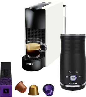 Krups Nespresso Essenza Mini XN1101 Wit + Pierre Melkopschuimer