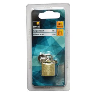 Sencys Hangslot Met Sleutel - Staal Voor Koffer En Kluisje - Behuizing 20mm