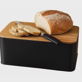 Cookinglife Broodtrommel Met Plank Mat Zwart