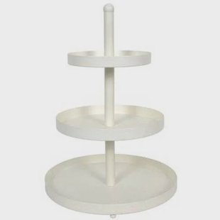 Cookinglife Etagère metaal creme – 3-laags Ø 20, 25 & 30 cm / hoogte 55 cm