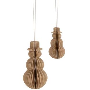 J-Line Hanger Sneeuwman Papier Beige Large