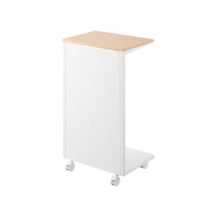 Yamazaki Tower Bijzettafel op wielen semi gesloten - Wit