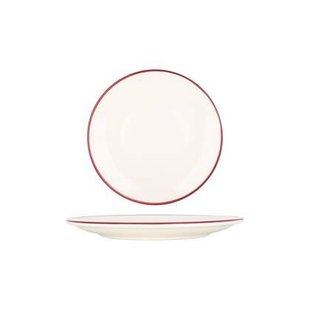 Bonna Gebaksbord - Linea Burgundy - Porselein - 21 cm - set van 6