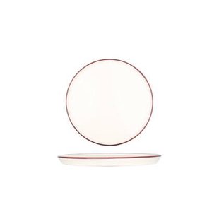 Bonna Gebaksbord - Linea Burgundy - Porselein - 22 cm - set van 6