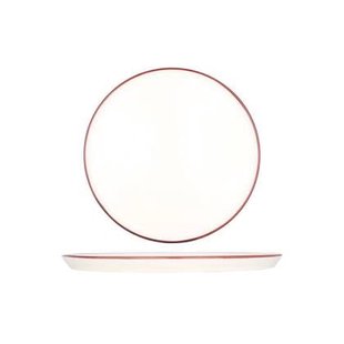 Bonna Dinerbord - Linea Burgundy - Porselein - 28 cm - set van 6