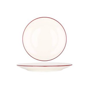 Bonna Dinerbord - Linea Burgundy - Porselein - 27 cm - set van 6