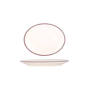 Bonna Serveerschaal - Linea Burgundy - Porselein - 25 cm - set van 2