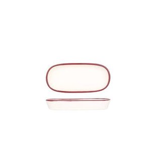 Bonna Serveerschaal - Linea Burgundy - Porselein - 14 cm - set van 2