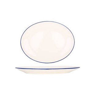 Bonna Serveerschaal - Linea Blue - Porselein - 31x24 cm - set van 2