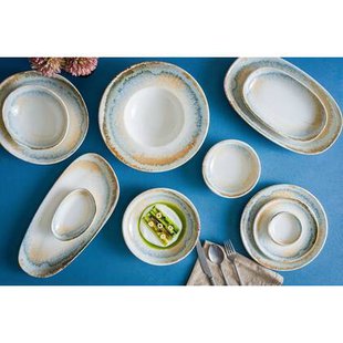 Bonna Serveerschaal - Knidos - Porselein - 20 cm (550cc) - set van 2