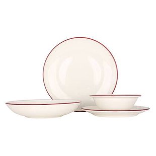 Bonna Bordenset - Linea Burgundy - 24delig - 6 persoons - Porselein