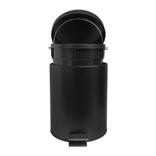 QUVIO Prullenbak 5 L - Rond - Metaal - Zwart