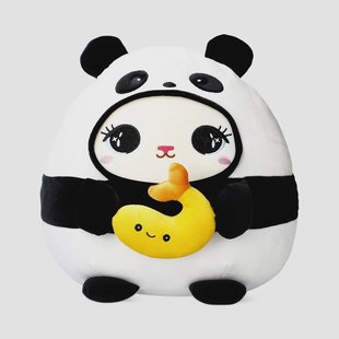 Pluche knuffel - Teddy panda met garnalen
